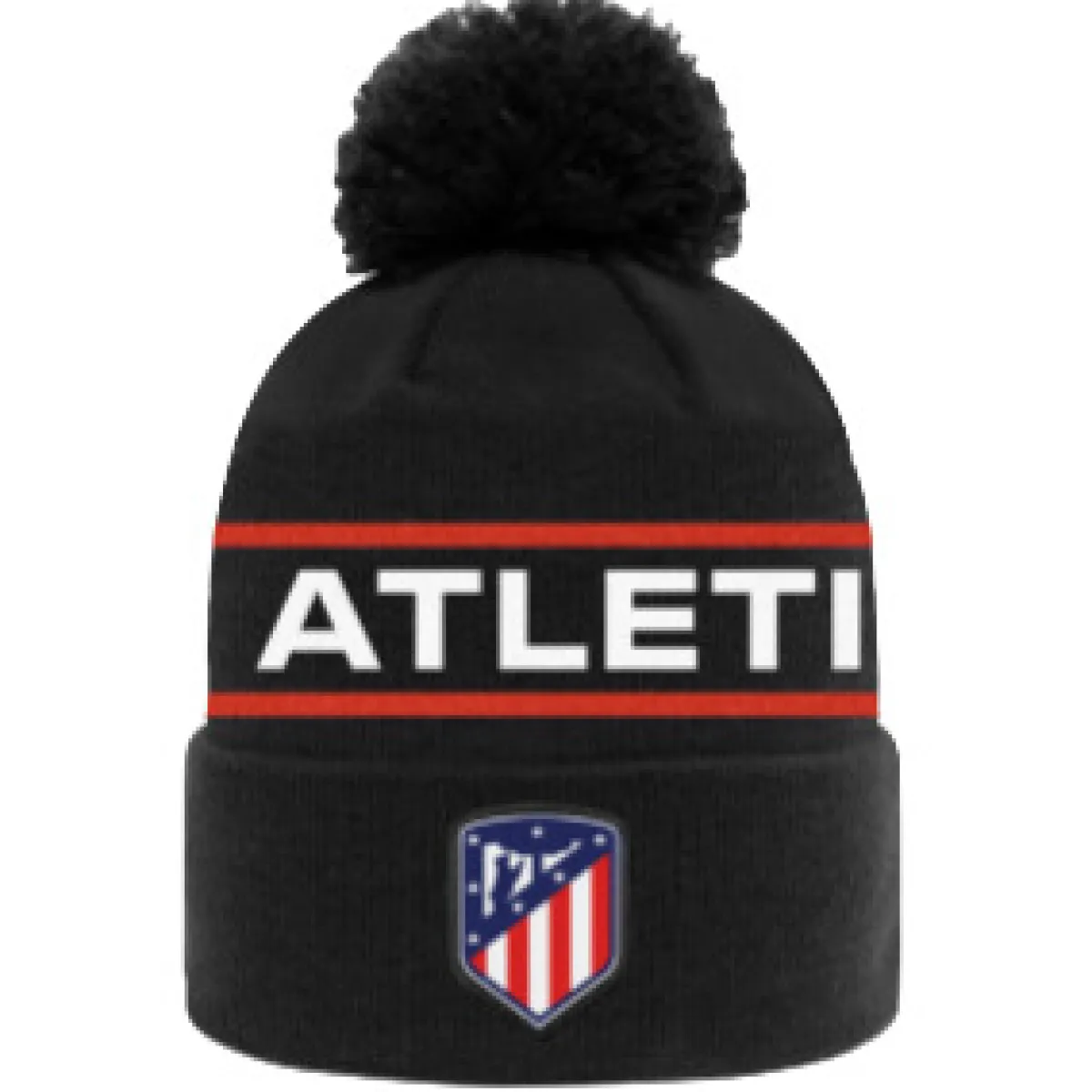 Headwear*Atlético de Madrid BLACK POMPON BEANIE